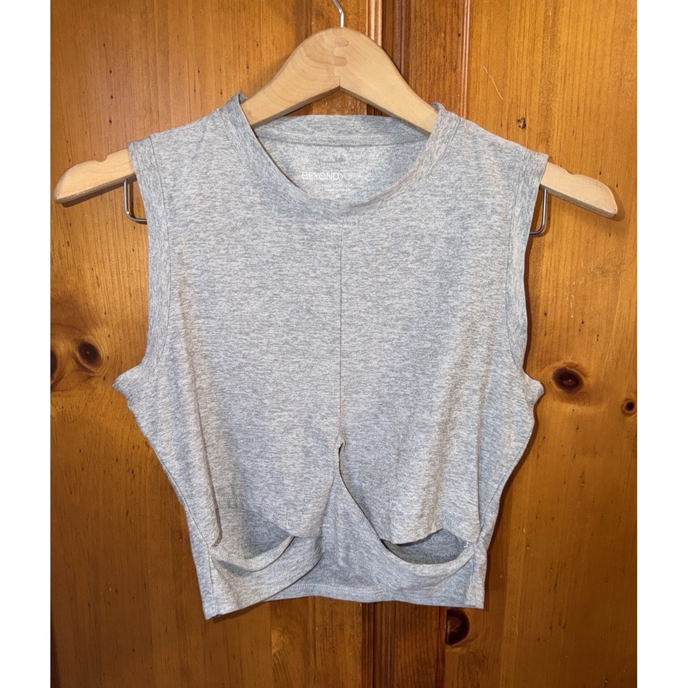 Beyond Yoga Featheweight Minimal Under Over Cropped Muscle Tank Top Women's M